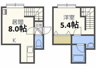 グロリア厚別【2階】の間取り