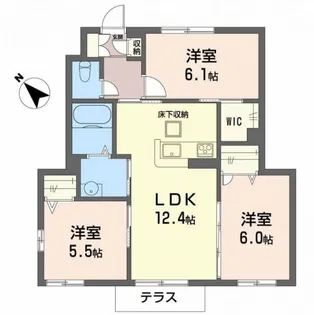 MAST COURT 新野辺B【1階】の間取り