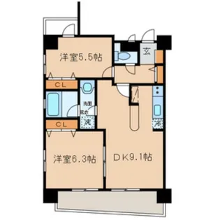 グランセドル【3階】の間取り
