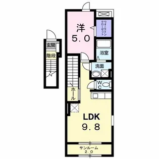 ヌーベル はなびし【2階】の間取り