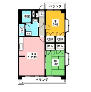 リバーサイドつるぎ【1階】の間取り