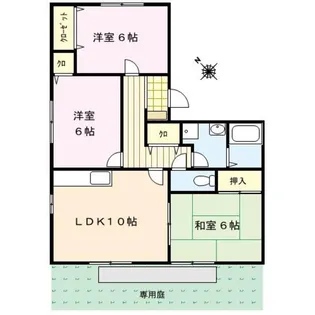 ベルメゾン鞍打【1階】の間取り