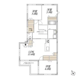 (仮称)荒川区東尾久メゾン【2階】の間取り