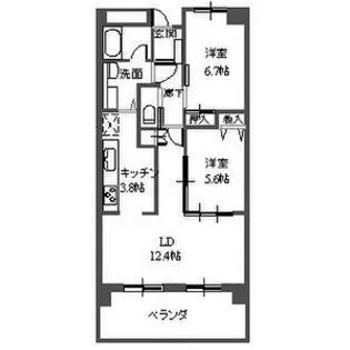 三向ハイツ元今泉【8階】の間取り