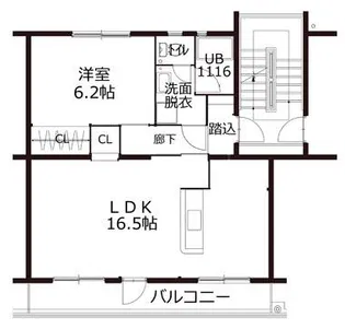 下大利1棟【3階】の間取り