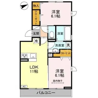 トレニアコート【3階】の間取り