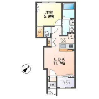 カーサフルール(Casa・Fleur)【1階】の間取り