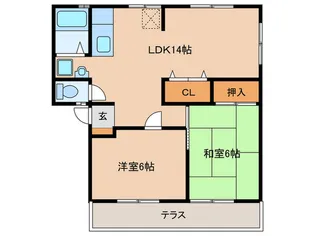 ウィンディアK【2階】の間取り