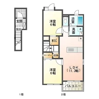 カーサ・フェリーチェ R-III【2階】の間取り
