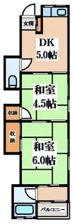 八戸ノ里文化I【2階】の間取り