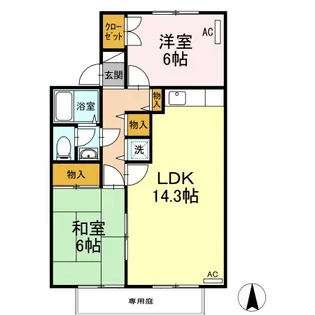 セジュール友and友【1階】の間取り