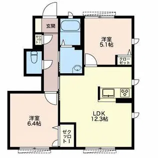 レガール北野 A【1階】の間取り