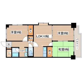 パークサイド891【1階】の間取り