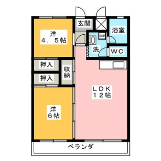 三宅山ハイツ【6階】の間取り