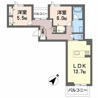 ベンガレンシス【2階】の間取り