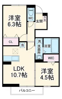 オルメル【1階】の間取り