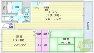幸ハイツ【3階】の間取り