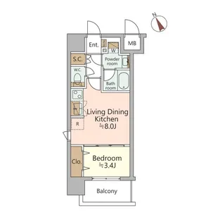 ジオエント福島野田レジデンス【4階】の間取り