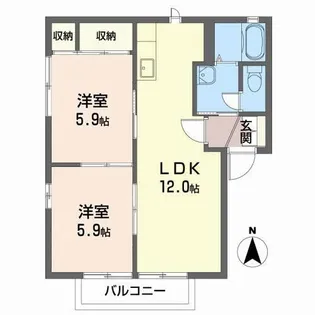 スカイプラザ C【2階】の間取り