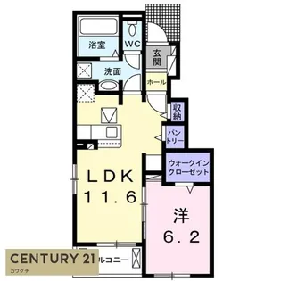 ラ・シャトレI【1階】の間取り