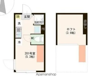東京都杉並区上井草2【アパート】の間取り