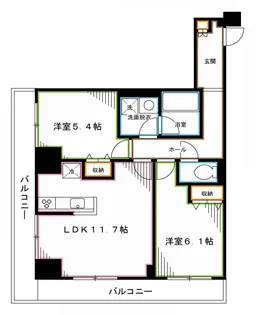 2LDKの間取り画像