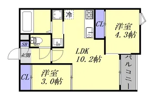 広島県広島市安芸区矢野東5【アパート】の間取り
