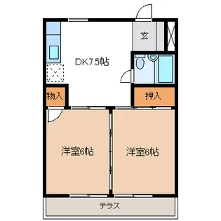 サンコーポ三村【2階】の間取り
