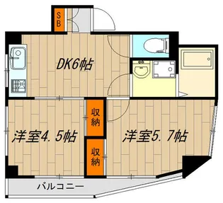 エステート岸野【4階】の間取り
