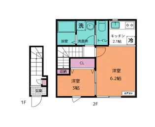 エリーゼ浜田町【2階】の間取り