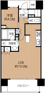 プラウド堀江公園【13階】の間取り
