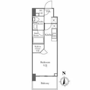 ザ・パークワンズ芝公園【8階】の間取り