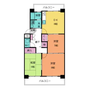 赤池サンハイツ B棟【4階】の間取り