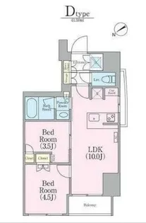 クレストコート蔵前レジデンス【8階】の間取り