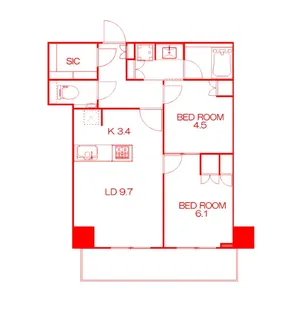 横浜MIDベースタワーレジデンス【6階】の間取り