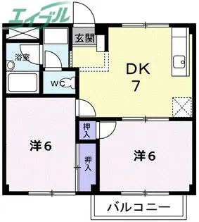第2コーポかとう【2階】の間取り