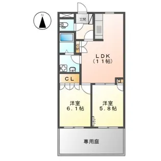 ピュア・タウン B棟【1階】の間取り