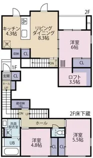 Belle Lead 東吉野 A棟【2階】の間取り