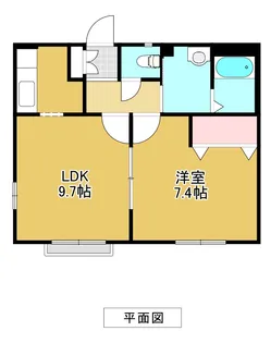 ハーモニーハイツ【1階】の間取り