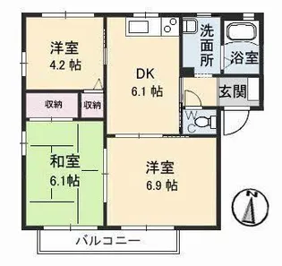 サリーレ太陽II A棟【1階】の間取り