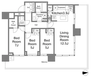 HARUMI FLAG SUN VILLAGE T棟【18階】の間取り