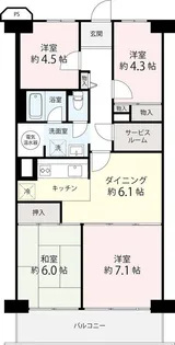 津田沼スカイハイツ【3階】の間取り