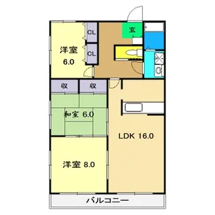 コーポ中秦【1階】の間取り