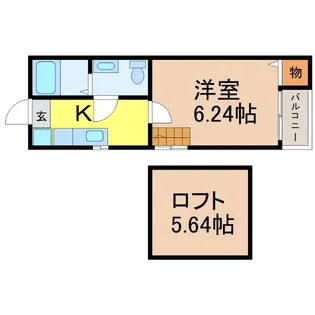 愛知県名古屋市昭和区福江2【アパート】の間取り
