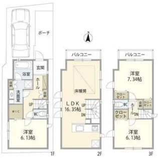 神奈川県横浜市神奈川区上反町2【一戸建】の間取り