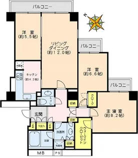 小石川パークタワー【7階】の間取り