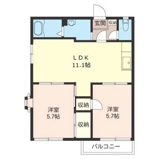 ハイツグレープA【2階】の間取り