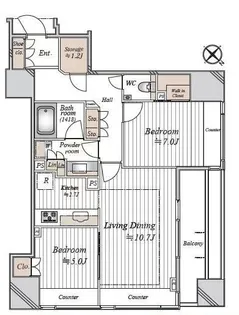 パークタワー渋谷本町【11階】の間取り