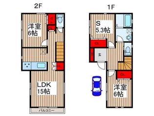 埼玉県春日部市西金野井【一戸建】の間取り