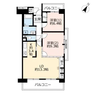 URコンフォールさがみ南【3階】の間取り